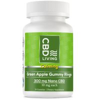 CBD Living - Broad Spectrum CBD Gummies - Green Apple Rings - 10mg CBD per gummy / 30 count